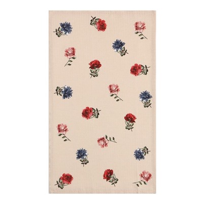 Набор полотенец Доляна «Луговые цветы» 28×46 см - 4 шт., 100% хлопок, вафля 160 г/м²