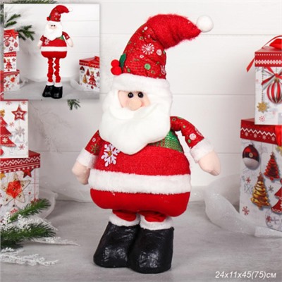 Новогоднее украшение Дед Мороз на телескопических ножках 40/70см / HS2022 /уп 36/
