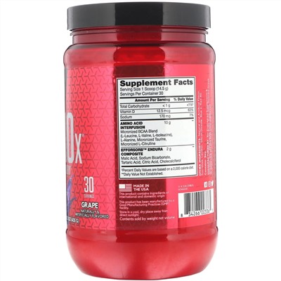 BSN, Amino-X, для выносливости и восстановления, со вкусом винограда, 435 г (15,3 унции)