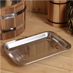 Поддон - испаритель для соляного брикета, 27×20 см, нержавеющая сталь, толщина 0.7 мм