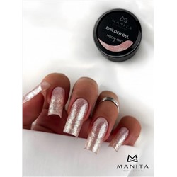 MANITA Гель моделирующий для ногтей с хлопьями юки / Builder Gel Moonlight №02, 15 мл 28225