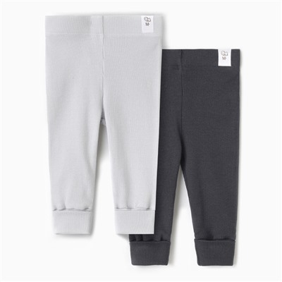 Комплект легинсов детских MINAKU: Basic Line BABY, рост 68-74 см, графитовый, светло-серый
