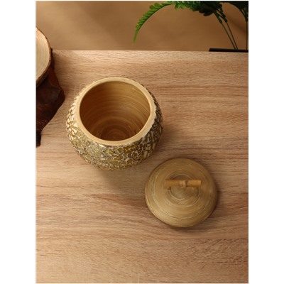 Банка для сыпучих продуктов, 13×13×12 см, бамбук
