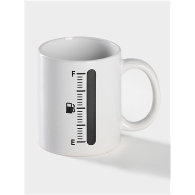 Кружка - хамелеон Доляна «Уровень топлива», 350 мл, керамика, белая