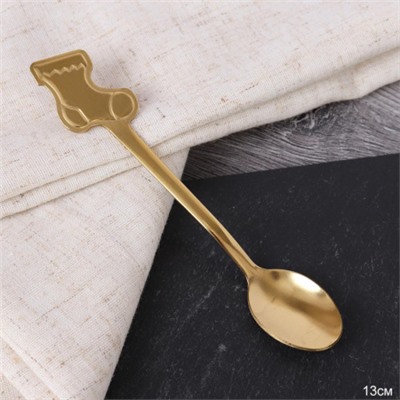 Ложка чайная золото Сапожок / MJ024 /уп 400/Новогодняя