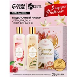 Подарочный набор «Дорогому учителю», гель для душа 250 мл, пена для ванны 250 мл, Чистое счастье