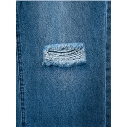 Брюки текстильные джинсовые для девочек