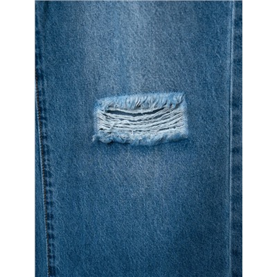 Брюки текстильные джинсовые для девочек