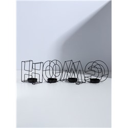Подсвечник металлический на 4 свечи TAKE IT EASY, Home, 13.5×42 см, чёрный