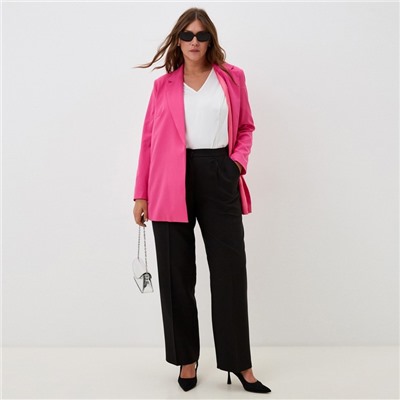 Пиджак женский с поясом MIST plus-size, размер 52, розовый