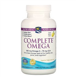 Nordic Naturals, Омега-комплекс, лимон, 1000 мг, 120 желатиновых капсул