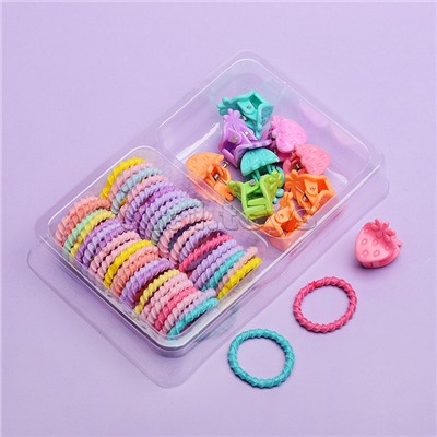 Набор резинок/заколок для волос "Клубнички" 60 предметов