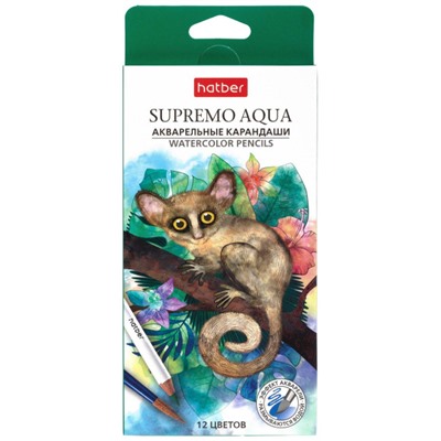 Карандаши акварельные 12цв "SUPREMO AQUA" (087450) Хатбер