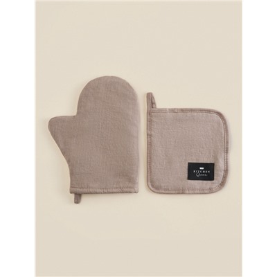 Набор кухонный SL HOME Coniferous: варежка 20×28 см, прихватка 19×19 см, лён 100%,180 г/м²