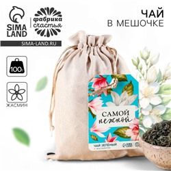Чай зелёный «Самой нежной», в подарочном мешочке, вкус: жасмин, 100 г