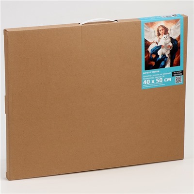 Картина по номерам на холсте с подрамником «Ангел с котом» 40×50 см