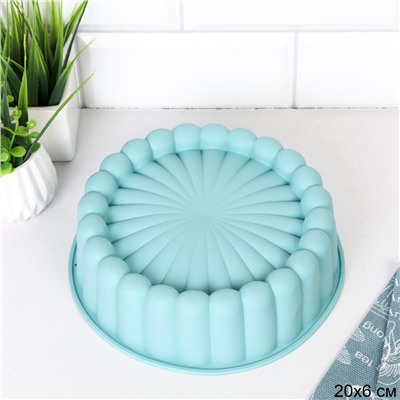 Форма для выпечки Кекс 20х6 см силиконовая круглая / HL-963 / уп 100/