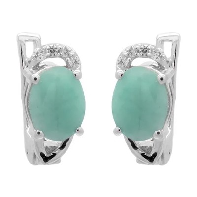 Серьги из серебра изумруд, Эприл