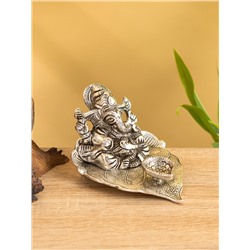 Подставка под благовония «Ганеша на листе», 12.5×10×6.7 см, алюминий
