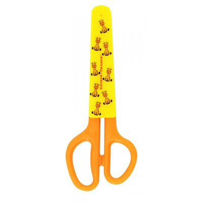 Ножницы детские 130 мм безопасные с чехлом, европодвес НЧКМ Каляка-Маляка