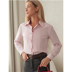 Блузка прилегающего силуэта из формоустойчивого хлопка