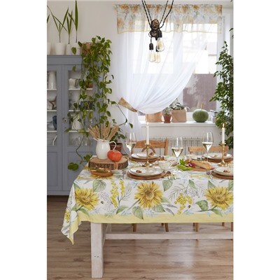 Скатерть «Этель. Солнечные цветы», 110×147 см, 100% хлопок, саржа 190 г/м²