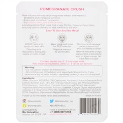 BioRepublic Skincare, Pomegranate Crush, тканевая маска с гранатом для сияния, 1 шт., 18 мл (0,63 унции)