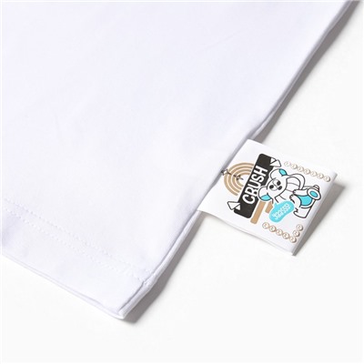 Футболка детская однотонная MINAKU: Basic line, белая, рост 116 см