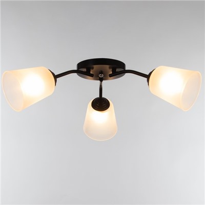 Люстра на потолок BayerLux «Онлайн», 3×15 Вт, Е27, черный/прозрачный