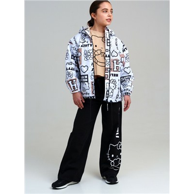 Куртка текстильная с полиуретановым покрытием для девочек (ветровка)