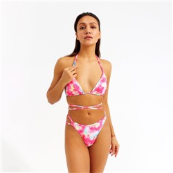 Купальник раздельный с завязками на спине женский MINAKU, розовый, размер 44