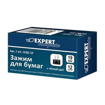 Зажим для бумаг 19 мм черный ECBC-19 Expert Complete
