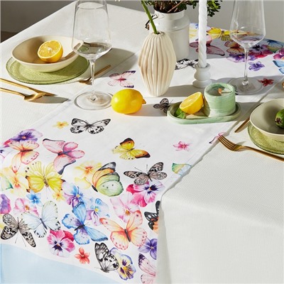 Дорожка на стол Этель «Бабочки» 40×149 см, 100% хлопок, репс 210 г/м²