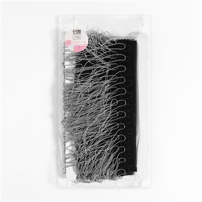 Тесьма металлизированная «Бахрома», 10 см, 4.5±0.5 м, чёрная