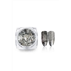Nail Art Зеркальная втирка мелкие хлопья, серебристый KRISTALLER, 1119432