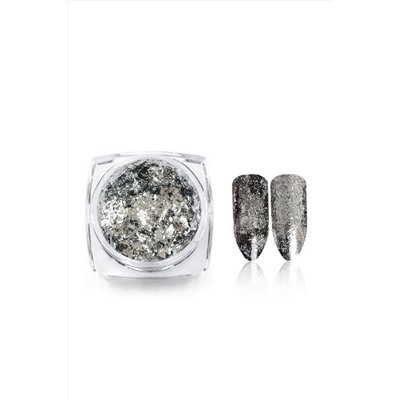Nail Art Зеркальная втирка мелкие хлопья, серебристый KRISTALLER, 1119432