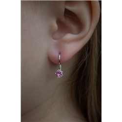 Серьги детские из серебра с фианитами родированные 925 пробы 166р розовый