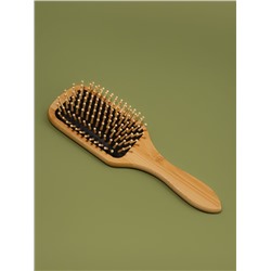 Расчёска массажная BAMBOO, бамбуковая, прямоугольная, 24×8 см, коричневая
