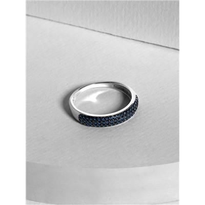 Кольцо из серебра с синей ноношпинелью родированное 925 пробы к-7190р208