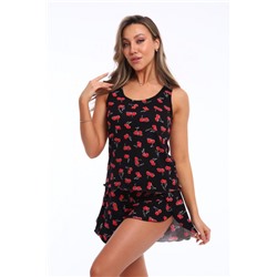 Пижама с шортами "Флирт"056 (Черный, красный)