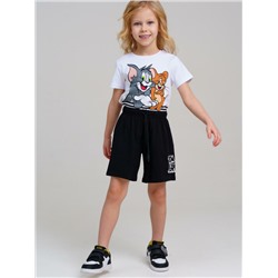 Комплект трикотажный для девочек: фуфайка (футболка), шорты