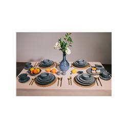 Блюдо сервировочное Magistro Alpine Frost, 33×22.8×2.5 см, овальное, фарфор, голубовато-серый