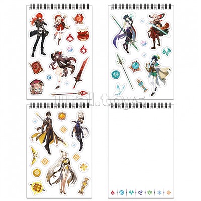 Геншин. Творческий блокнот cо стикерами A5. Игривая Навия.