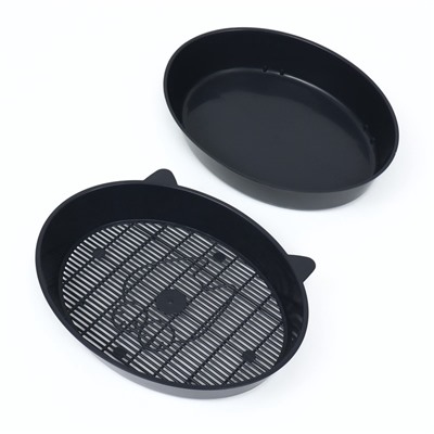 Туалет для кошек «Киса, 36×27×6 см, с сеткой, пластик, серый микс