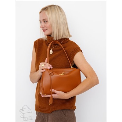 Сумка женская кожаная 1001MJ brown Polina&Eiterou  в Новосибирске
