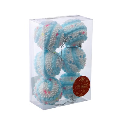 Ёлочные игрушки «Маттео», шары новогодние, d=6 см, 6 шт. голубой