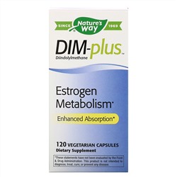 Nature's Way, DIM-plus, метаболизм эстрогенов, 120 вегетарианских капсул