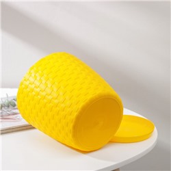 Горшок для цветов с поддоном «Ротанг», 3 л, d=17 см, h=17 см, пластиковый, жёлтый