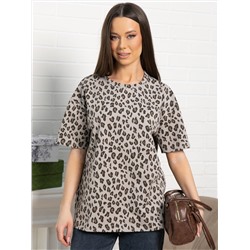 Футболка Ия (серая/лео) Б15238-4М