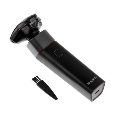 Электробритва Energy EN-729, роторная, 5 Вт, 3 головки, влажное бритьё, от АКБ, чёрная